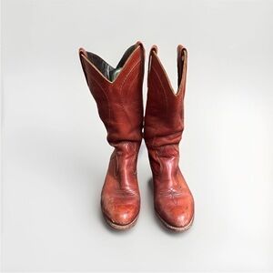 Vintage Dexter Western Cowgirl Boots Cognac USA Made